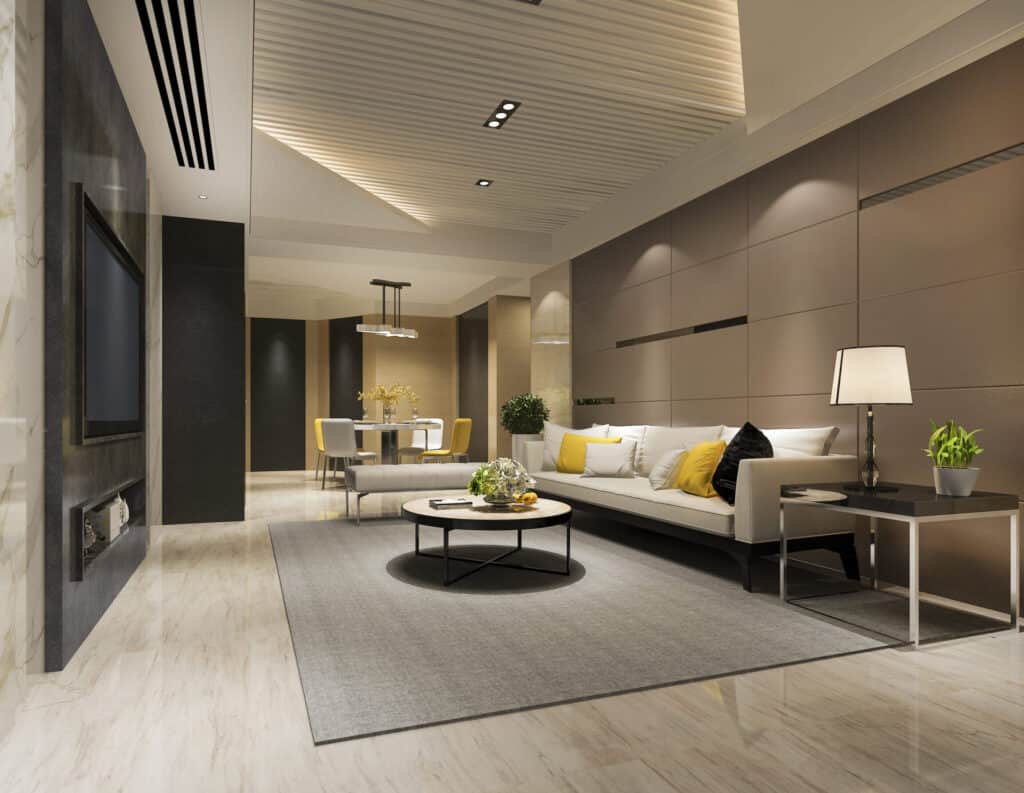 Moderner Innenausbau mit hochwertigen Materialien – Modernisierung und Wanddruck Hessen